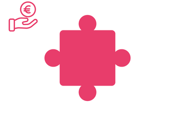 Pinkfarbenes Puzzleteil mit Icon Gehalt